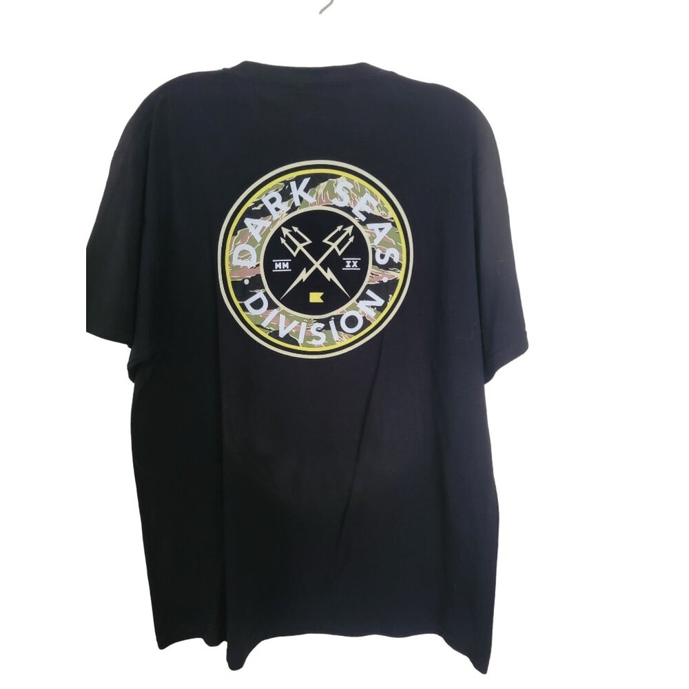 Dark Seas 2-Sided Trident Graphic Black T-Shirt, Men's Size large